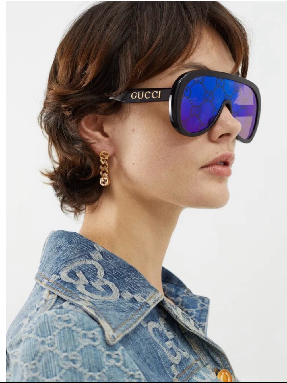 Gucci Oversized Aviator Mask Sunglasses